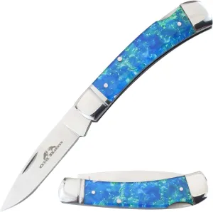 Every Day Carry Lock-Back Manual Folding Outdoor Hunting Camping Knife (Blue)