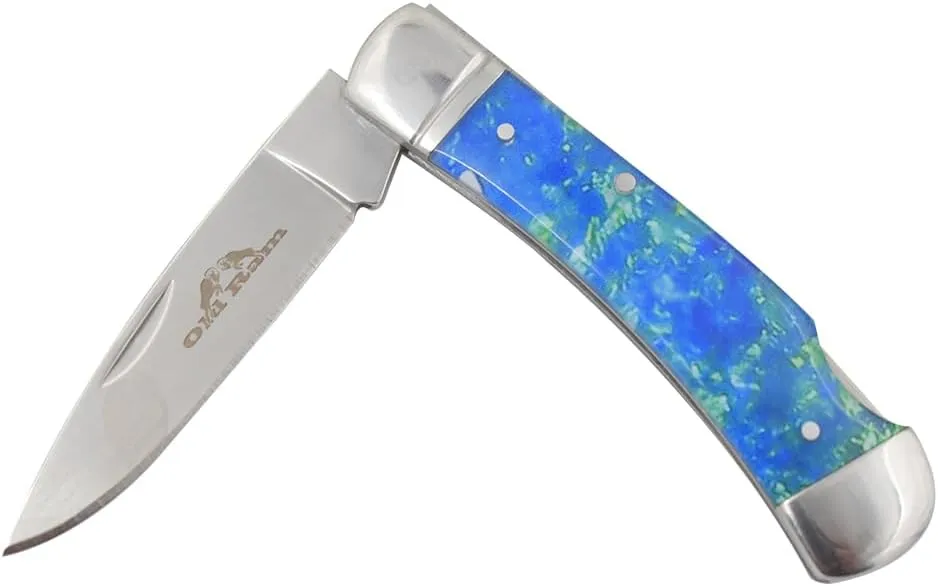 Every Day Carry Lock-Back Manual Folding Outdoor Hunting Camping Knife (Blue)