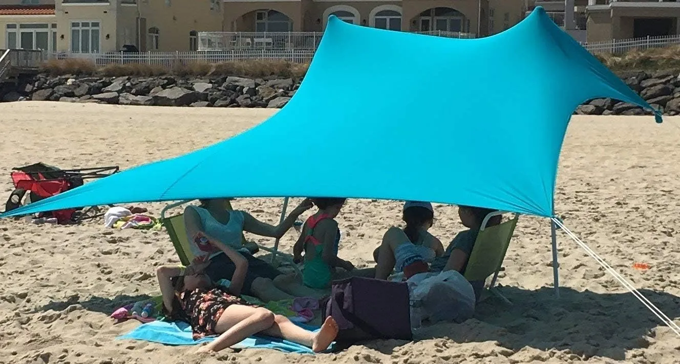 eZthings® UV Light Sun Shade Protection Beach Shelters - Lightweight Tent Canopy with Sandbag Anchors
