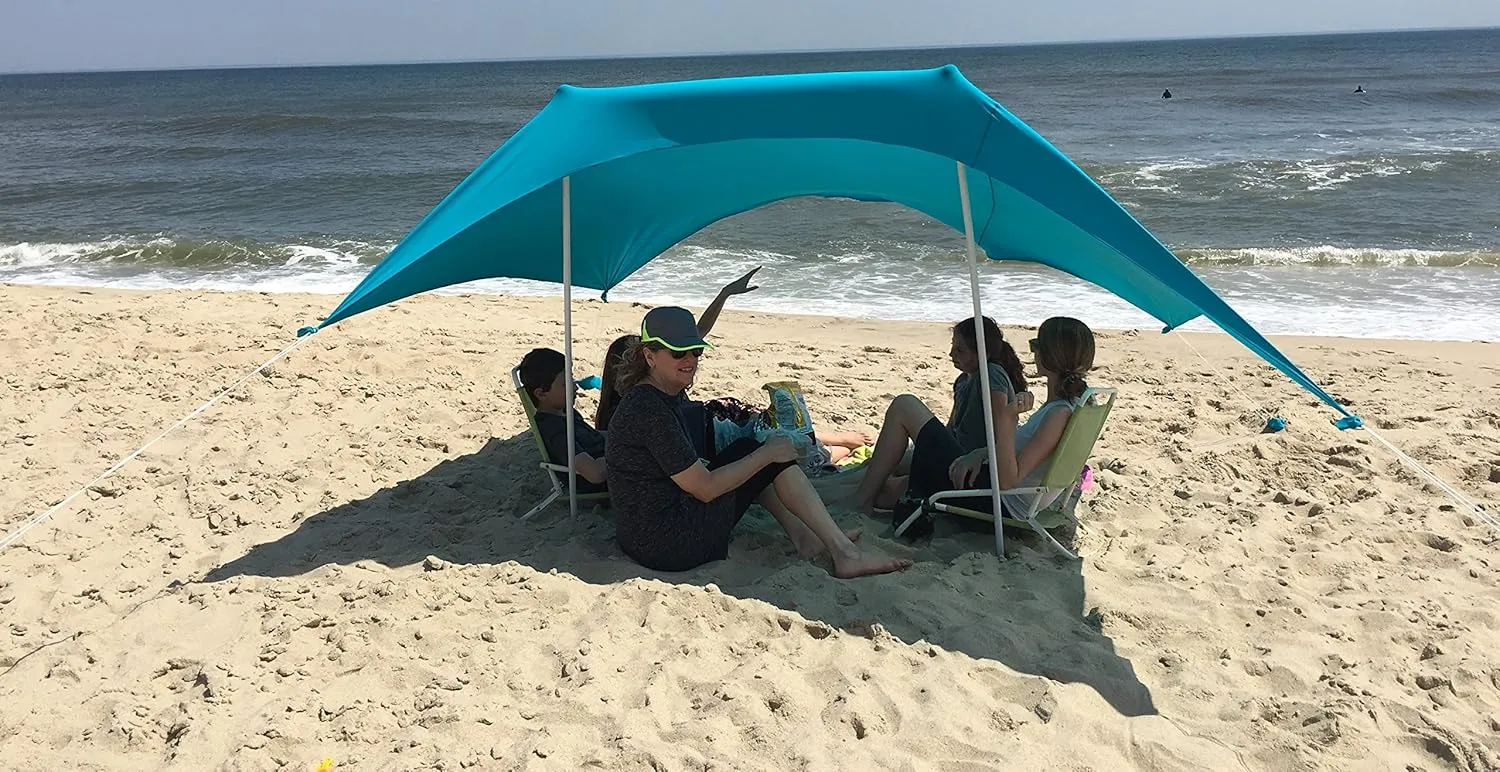 eZthings® UV Light Sun Shade Protection Beach Shelters - Lightweight Tent Canopy with Sandbag Anchors