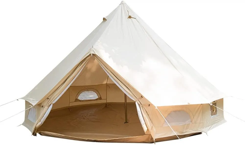 Family Camping Bell Tent 4 Season Luxury Outdoor Camping and Glamping Yurt Tent for Camping Hiking Christmas Party