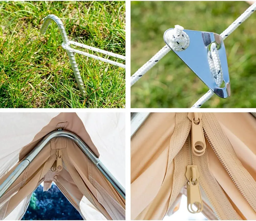 Family Camping Bell Tent 4 Season Luxury Outdoor Camping and Glamping Yurt Tent for Camping Hiking Christmas Party