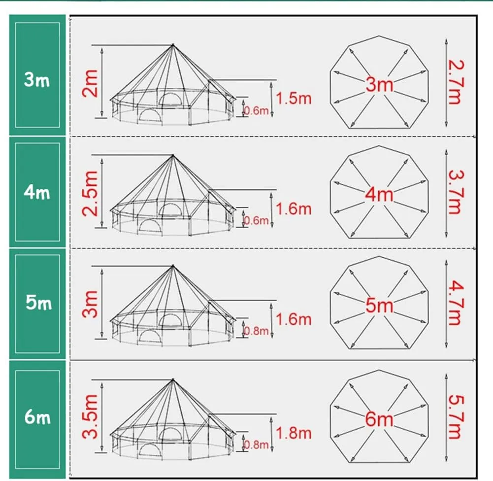 Family Camping Bell Tent 4 Season Luxury Outdoor Camping and Glamping Yurt Tent for Camping Hiking Christmas Party