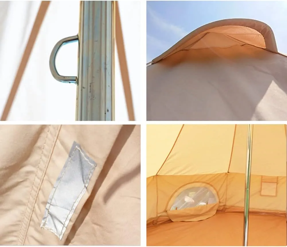 Family Camping Bell Tent 4 Season Luxury Outdoor Camping and Glamping Yurt Tent for Camping Hiking Christmas Party
