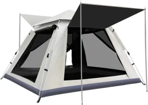 Family Camping Tent for 3-4 Persons, 60 Seconds Setup, Waterproof Windproof Tent with Rain Roof, Instant Cabin Tent for Camping, Hiking,