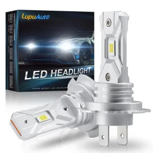 Fanless H7 LED Headlight Bulbs 1:1 Mini Size 18000LM 6000K Wireless 12V CSP Chips