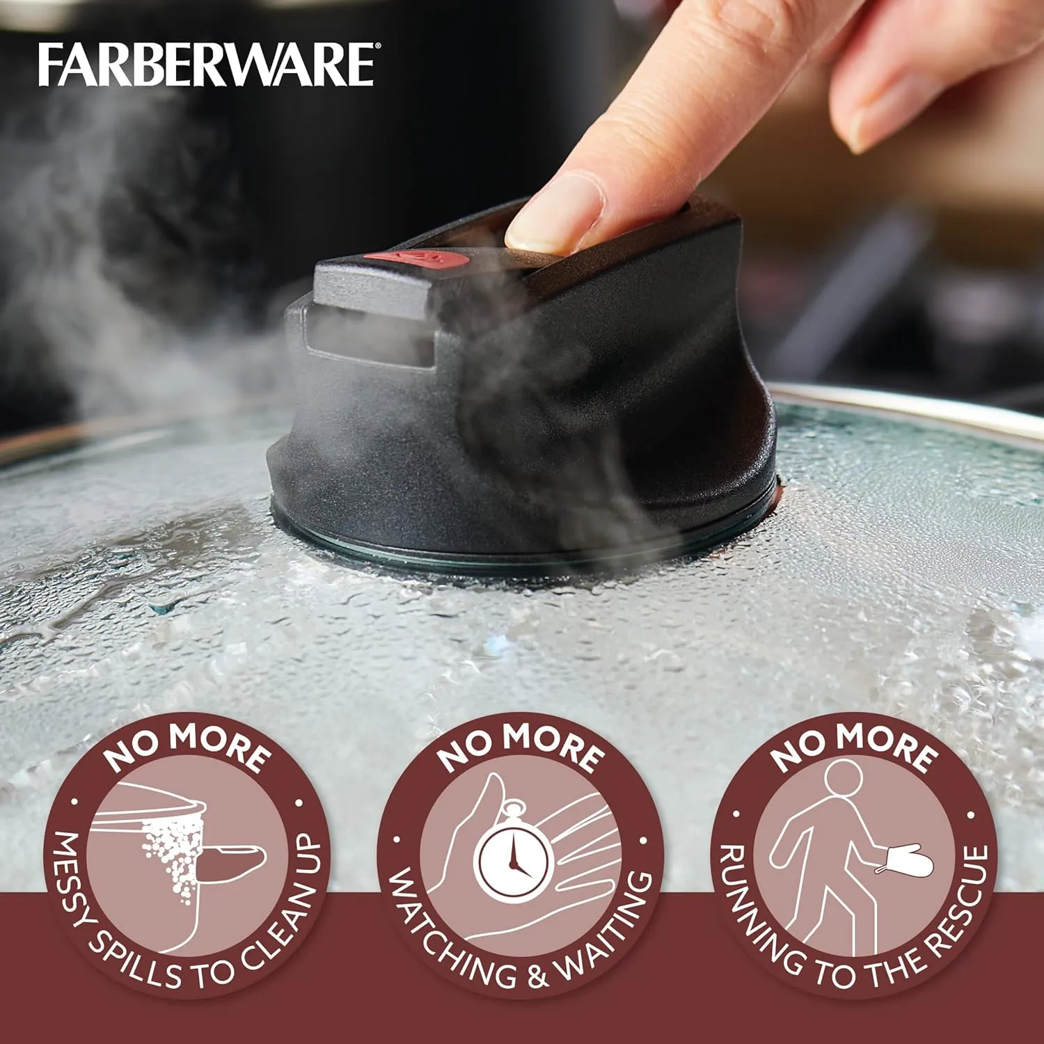 Farberware Smart Control Nonstick Stock Pot/Stockpot with Lid, 6 Quart, Black