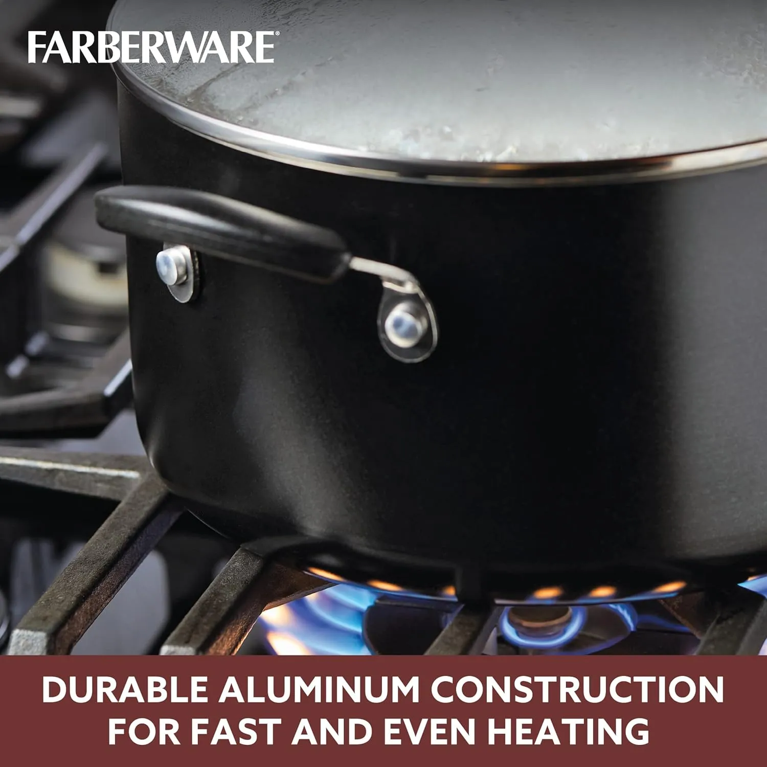 Farberware Smart Control Nonstick Stock Pot/Stockpot with Lid, 6 Quart, Black