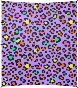 Fashion Color Leopard Lavender Foldable Beach Tent UPF50  Waterproof Portable Sun Shelter with Sand Shovel, Sandbags for Camping Trips, Fishing, Backyard Fun or Picnics