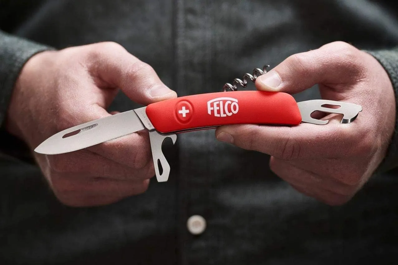 Felco F 500 Swiss Knife, Red, Silver