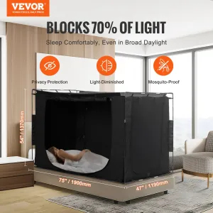 (FINAL PRICES ARE LOWER ON OUR SITE!) VEVOR 3 Doors Bed Tent Breathable Tent 70% Blackout with 0.37 in Fiber Poles