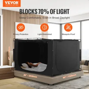 (FINAL PRICES ARE LOWER ON OUR SITE!) VEVOR 3 Doors Bed Tent Breathable Tent 70% Blackout with 0.43 in Fiber Poles