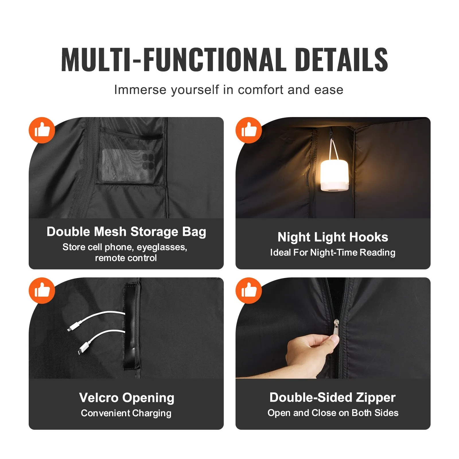 (FINAL PRICES ARE LOWER ON OUR SITE!) VEVOR 3 Doors Bed Tent Breathable Tent 70% Blackout with 0.43 in Fiber Poles