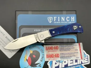 FINCH KNIFE CO PIPELINE FOLDING KNIFE DEEP OCEAN 154CM SATIN BLADE