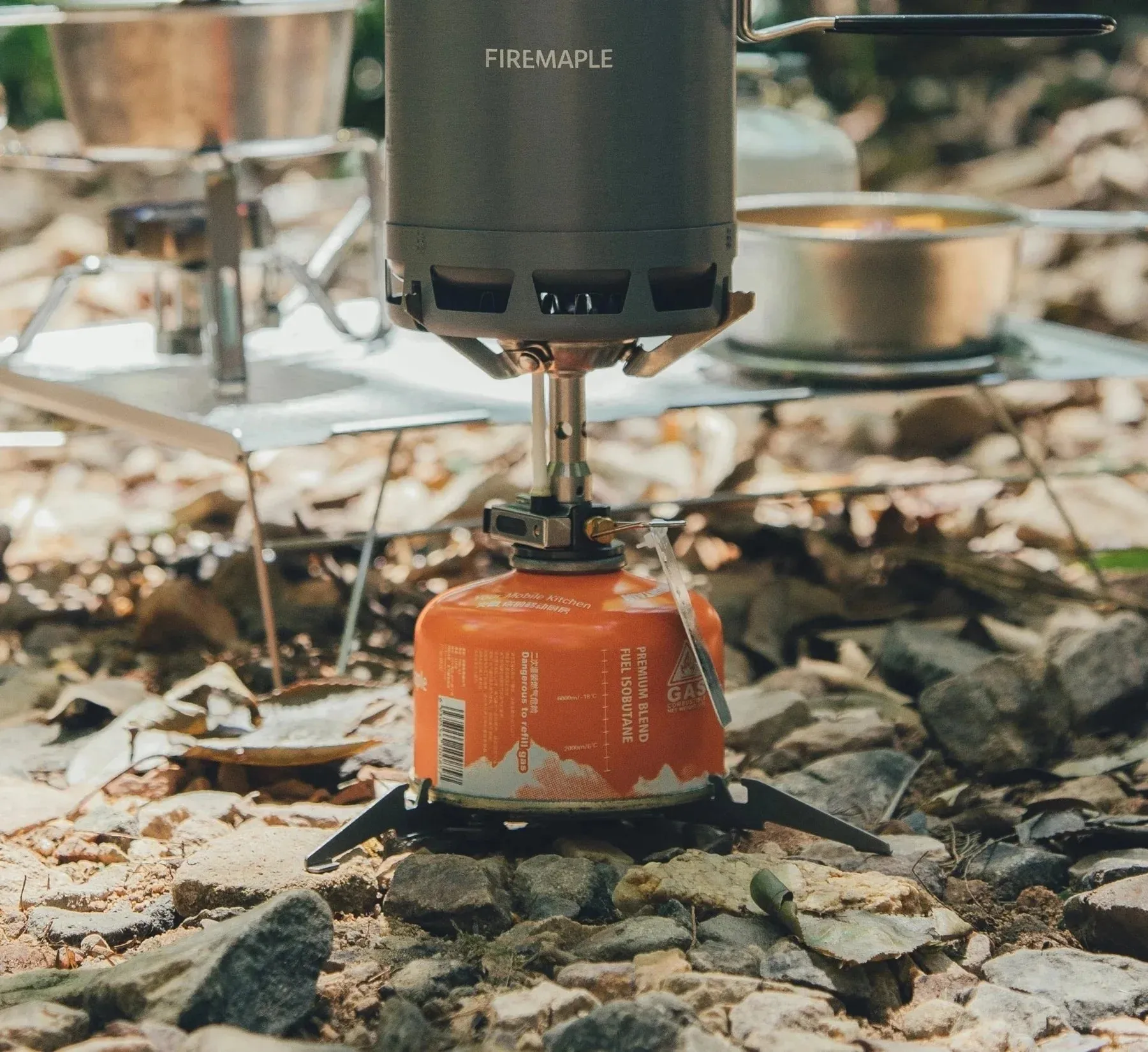FIRE-MAPLE ASH Titanium Gas Canister Stand – Ultralight Folding Fuel Stabilizer for Camping & Hiking