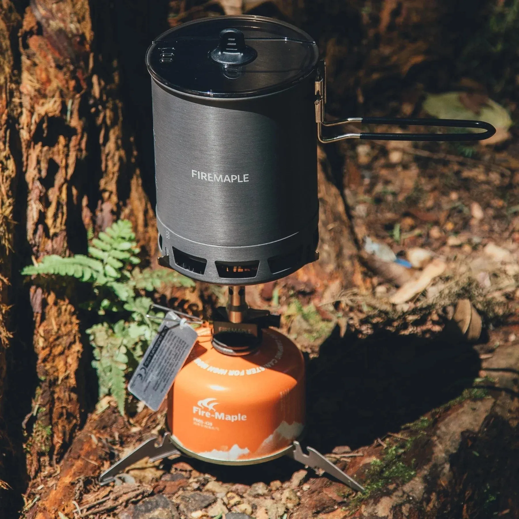 FIRE-MAPLE ASH Titanium Gas Canister Stand – Ultralight Folding Fuel Stabilizer for Camping & Hiking