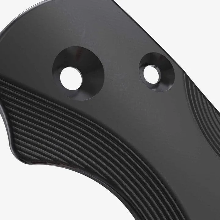 Flytanium Lotus Titanium Scales Compatible with Spyderco Paramilitary 2 EDC Knife (Titanium Black)