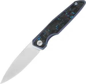 Folding Pocket Knife,EDC Knife,M390 Steel Blade,Titanium Carbon Fiber Handle,Tactical/Outdoor Camping/Survival/HuntingKnife (Black & Blue)