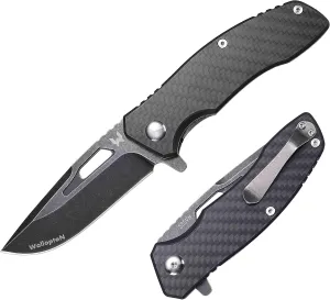 Folding Tactical Knife - Carbon Fiber Handle Liner Lock, S35VN Powder Steel Sharp Blade - 3.35'' Pocket Knife for Fishing Hiking Hunting Survival, Personalized Gifts. Eagleye Series