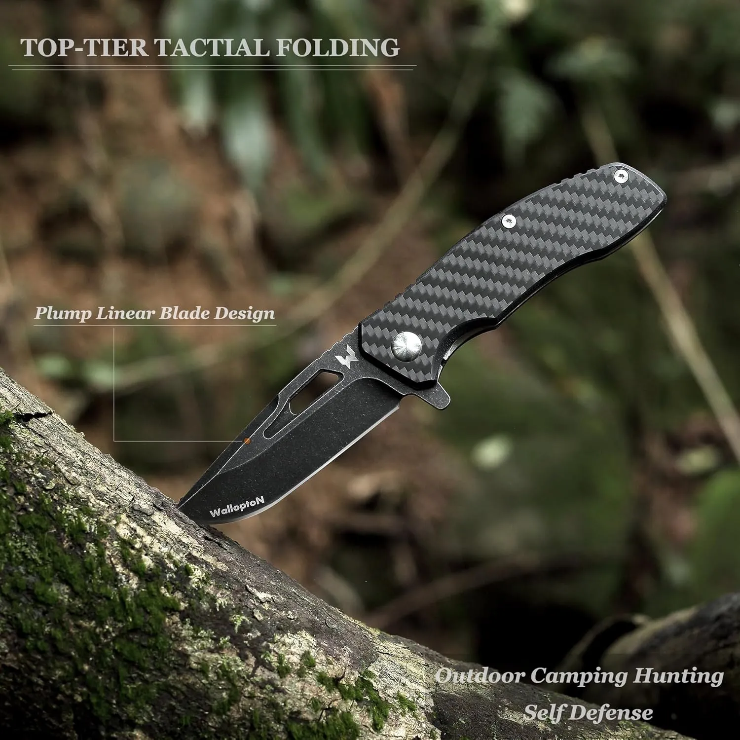 Folding Tactical Knife - Carbon Fiber Handle Liner Lock, S35VN Powder Steel Sharp Blade - 3.35'' Pocket Knife for Fishing Hiking Hunting Survival, Personalized Gifts. Eagleye Series