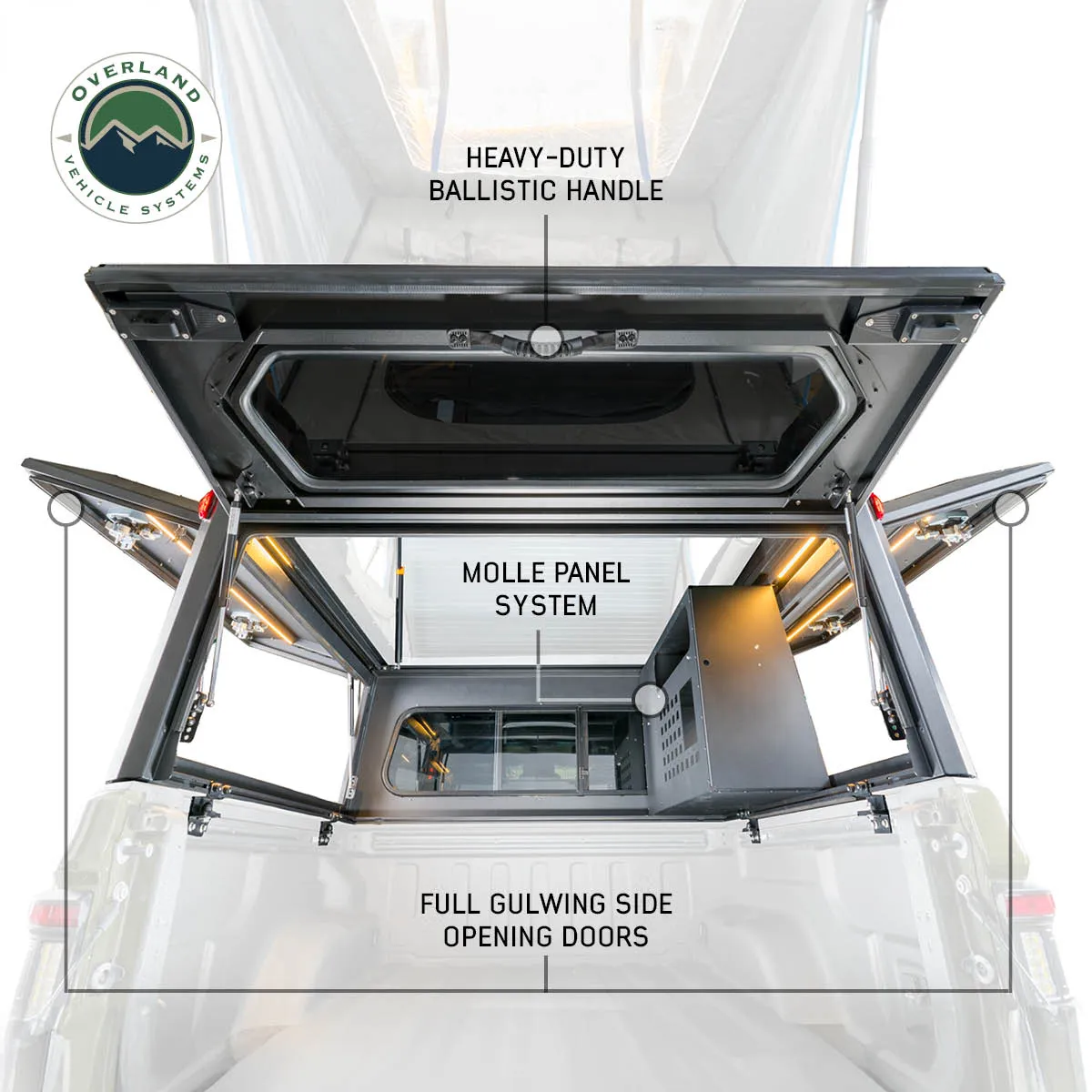 Ford Effortless Rear F150 Side Seamless delivery Rear 2009-2024 Downs, Windows W/Tent, & Molle - Panel, Front MagPak - Camper Lights, Tie