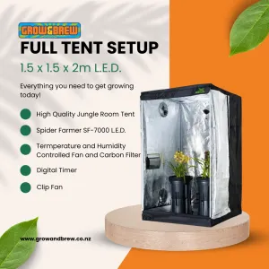 Full Tent Setup - 1.5 x 1.5 x 2m L.E.D.