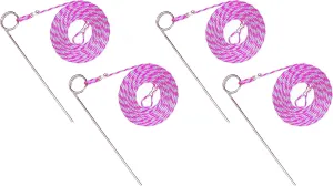 GatorJawn Tent Stakes Heavy Duty with 10 feet Nylon Rope - 4 Pack, 11 Inch, Zinc Plated, Corrosion Resistant Steel Tie Down Ground Stakes - Ideal for Camping, Pop Up Canopy, Trampolines, Tarp