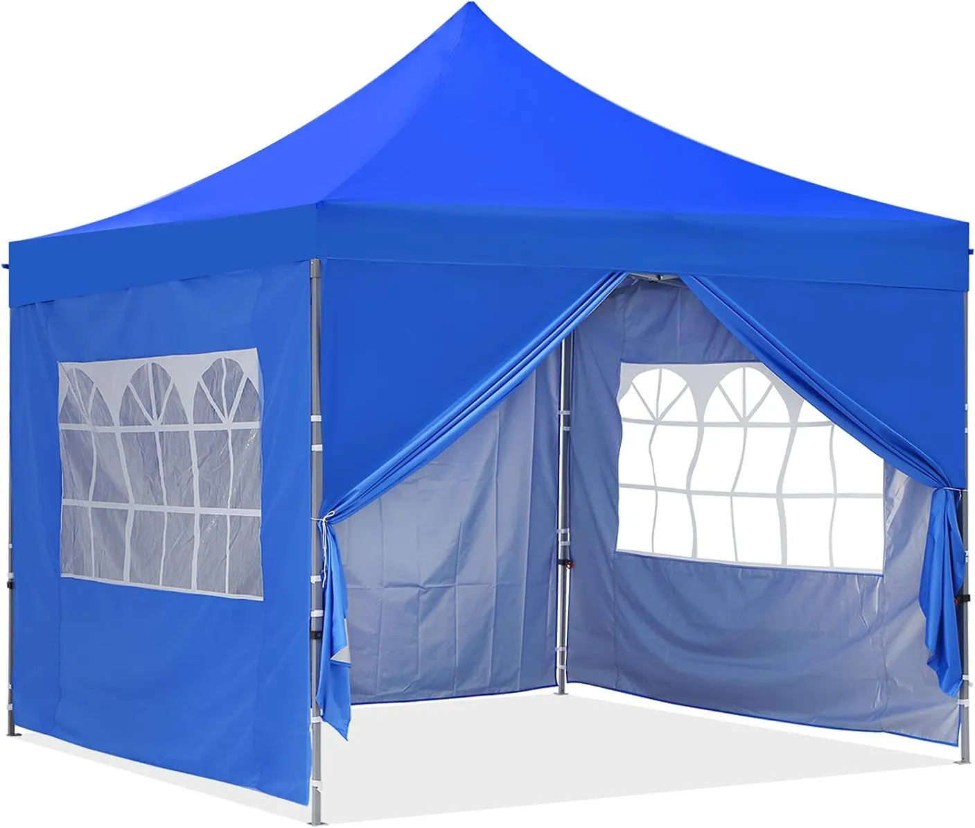 GDY 10x10 Ft Outdoor Pop Up Canopy Tent, Patio Tent, Commercial Portable Instant Folding Shelter Gazebos, Canopies with Carrying Bag, Blue.