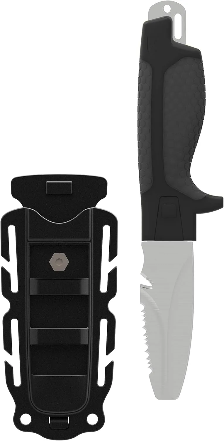 GEAR AID Tanu Dive and Rescue Knife with Sheath, 3” Blunt Tip Blade
