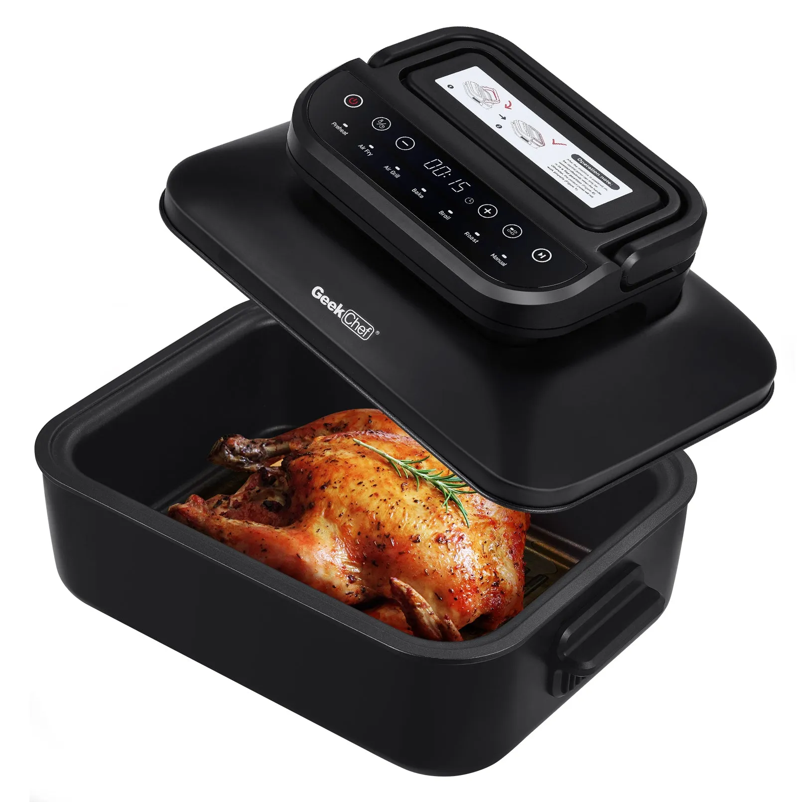 Geek Chef 7 In1 Smokeless Electric Indoor Grill With Air Fry,