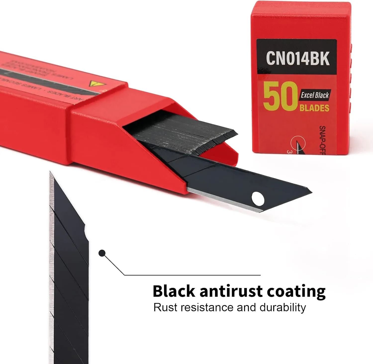 Gomake 9mm Utility Knife Replacement Blades,30 Degree Snap Off Carbon Steel Blades for Retractable Cutting Knives, Hobby, Craft Knife, Box Cutter 100PCS-Black