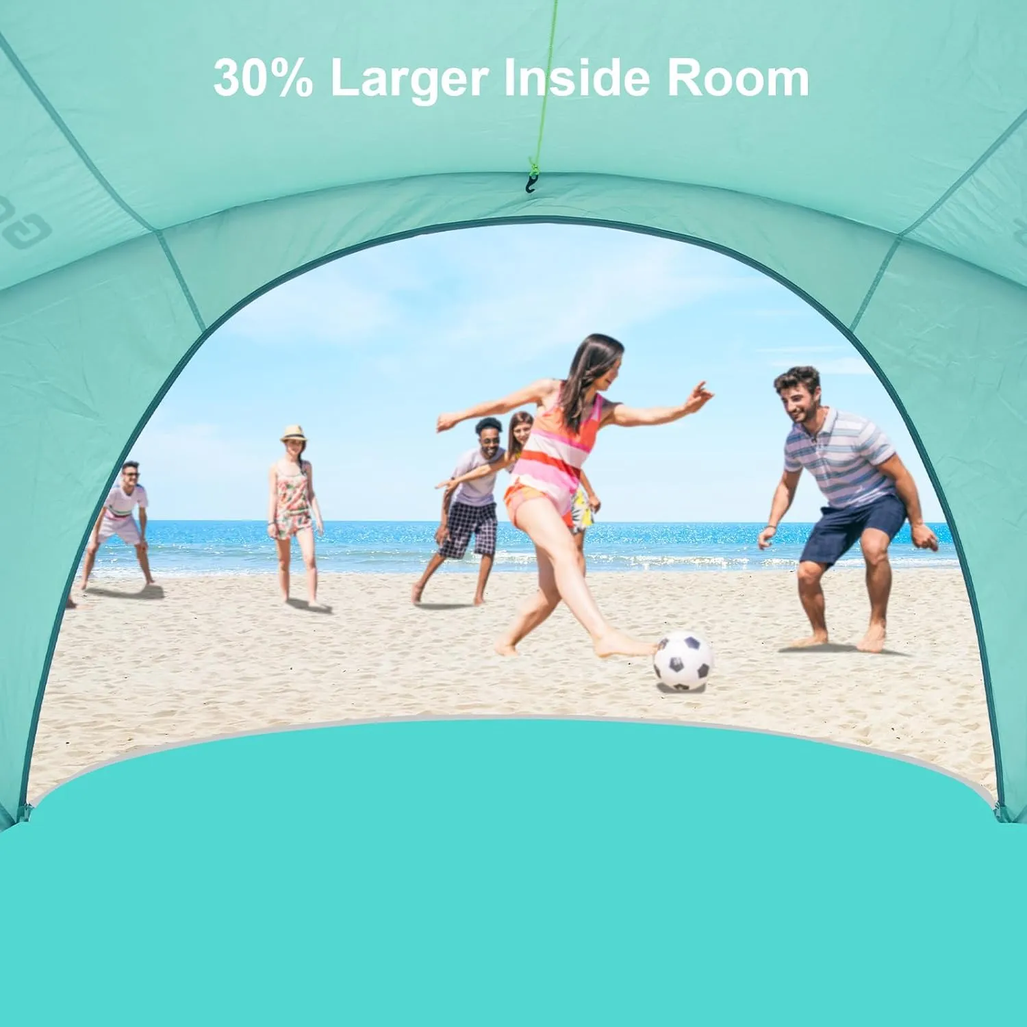 Gorich Beach Tent Sun Shelter with UPF50  UV Protection for 3-6 Person, Lightweight & Portable Beach Shade Canopy with 2 Zippered Doors, Easy Setup Family Beach Umbrella