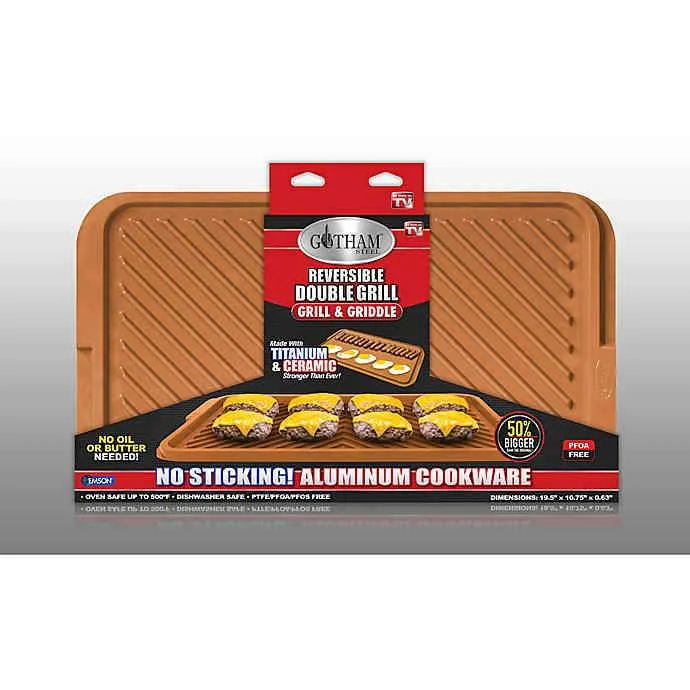 Gotham Steel Reversible Double Grill/Griddle