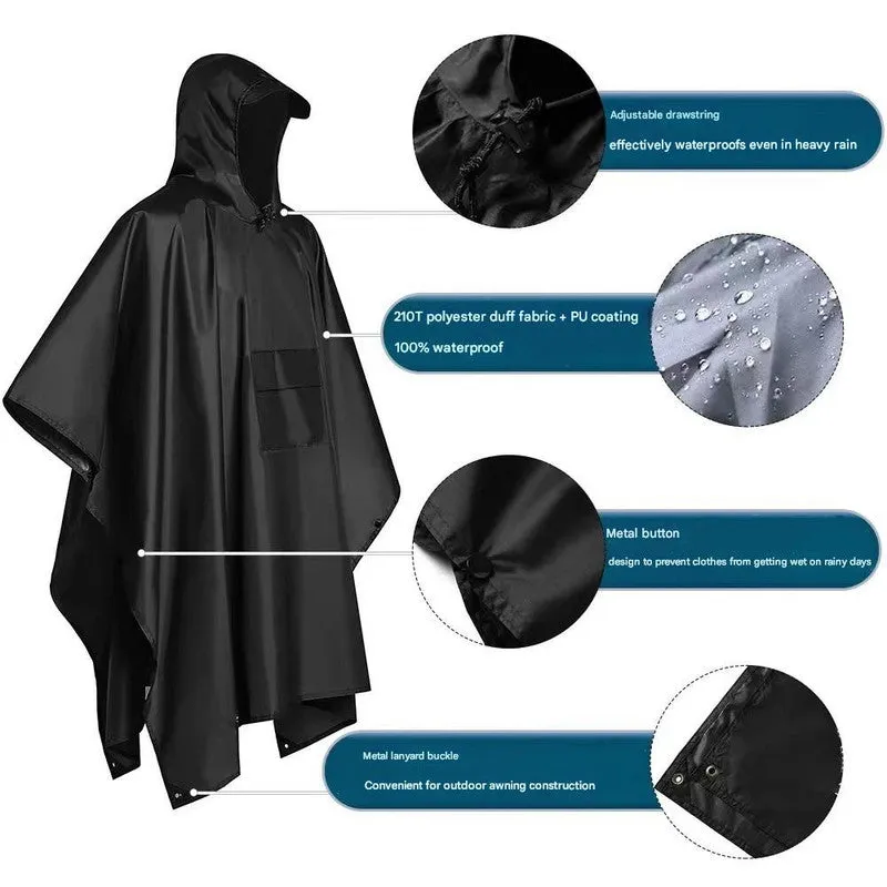 Green be Cover Special collections used Ground as - Portable Can Poncho Raincoat, Outdoor Camping Tarp, Exclusive promotion
