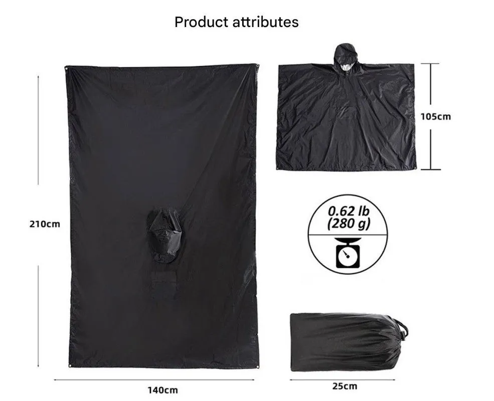 Green be Cover Special collections used Ground as - Portable Can Poncho Raincoat, Outdoor Camping Tarp, Exclusive promotion
