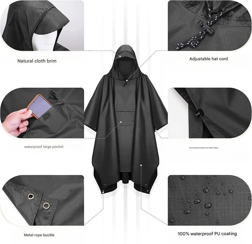 Green be Cover Special collections used Ground as - Portable Can Poncho Raincoat, Outdoor Camping Tarp, Exclusive promotion