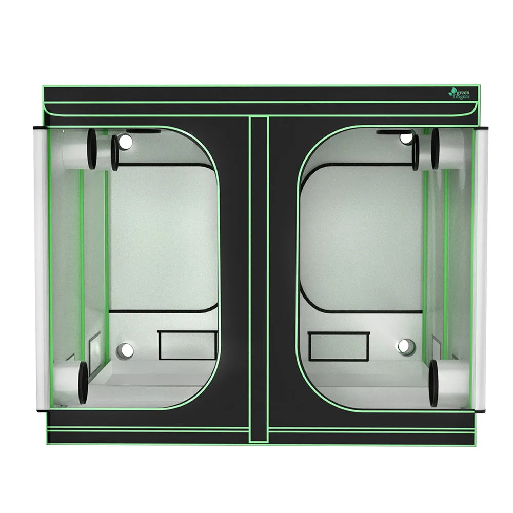 Green Fingers Grow Tent Kits 240x240x200cm Hydroponics Indoor Grow System Black
