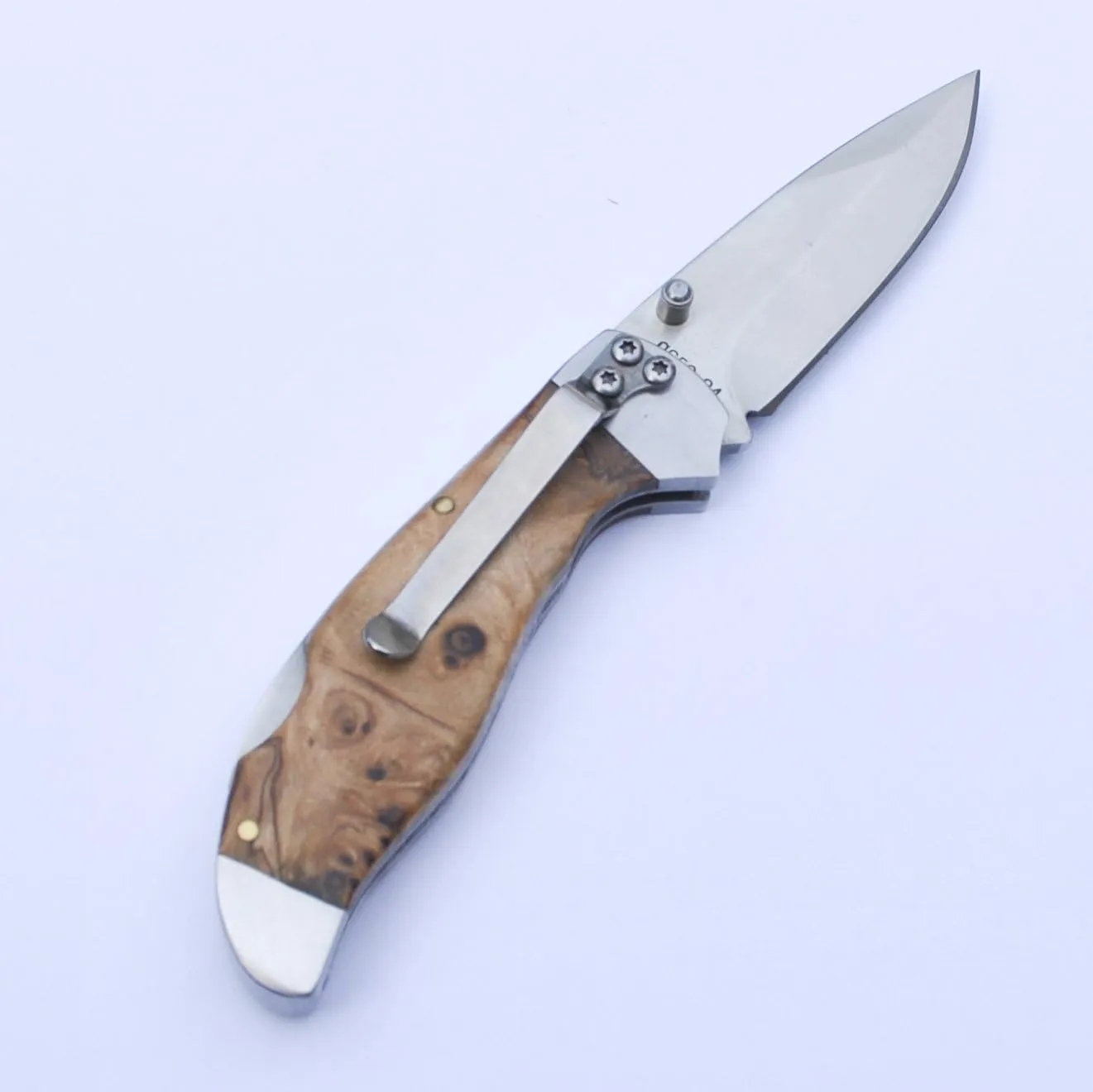 Greenlee 0652-24 Wood Drop Point Pocket Knife, Natural wood