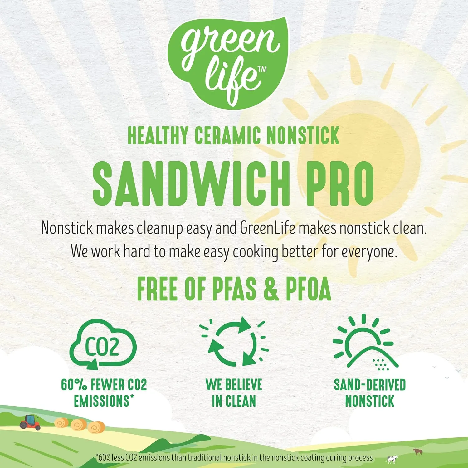 GreenLife Pro Electric Panini Press Grill and Sandwich Maker, Healthy Ceramic Nonstick Plates,Easy Indicator Light, PFAS-Free, Turquoise