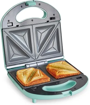 GreenLife Pro Electric Panini Press Grill and Sandwich Maker, Healthy Ceramic Nonstick Plates,Easy Indicator Light, PFAS-Free, Turquoise