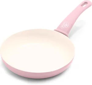 GreenLife Soft Grip Healthy Ceramic Nonstick, 8" Frying Pan Skillet, PFAS-Free, Dishwasher Safe, Soft Pink
