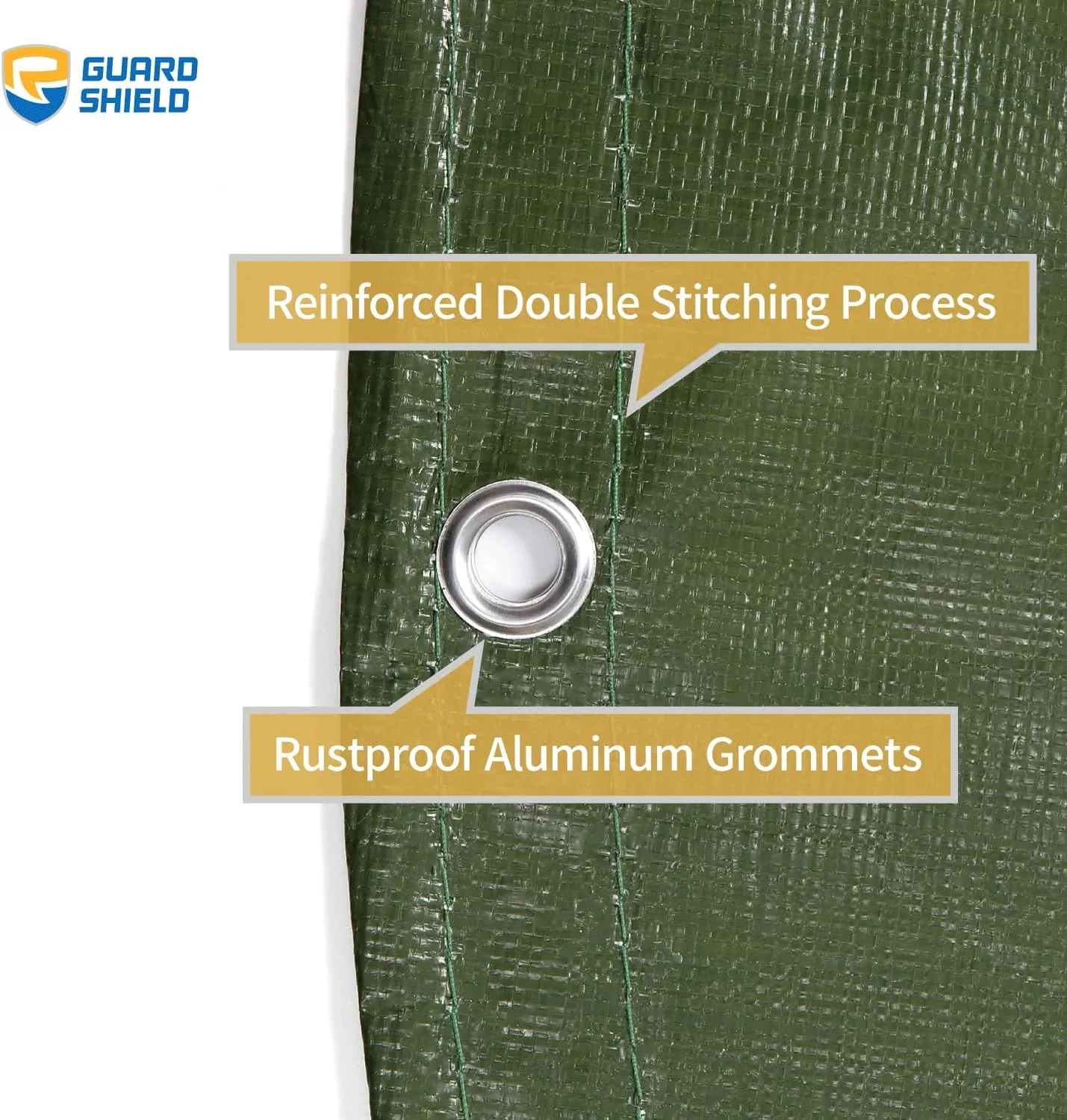 GUARD SHIELD Round Tarp Waterproof Heavy Duty Green 16 Feet Cover Outdoor Inflatable Pool Ground Cloth Tarps for Under Pool