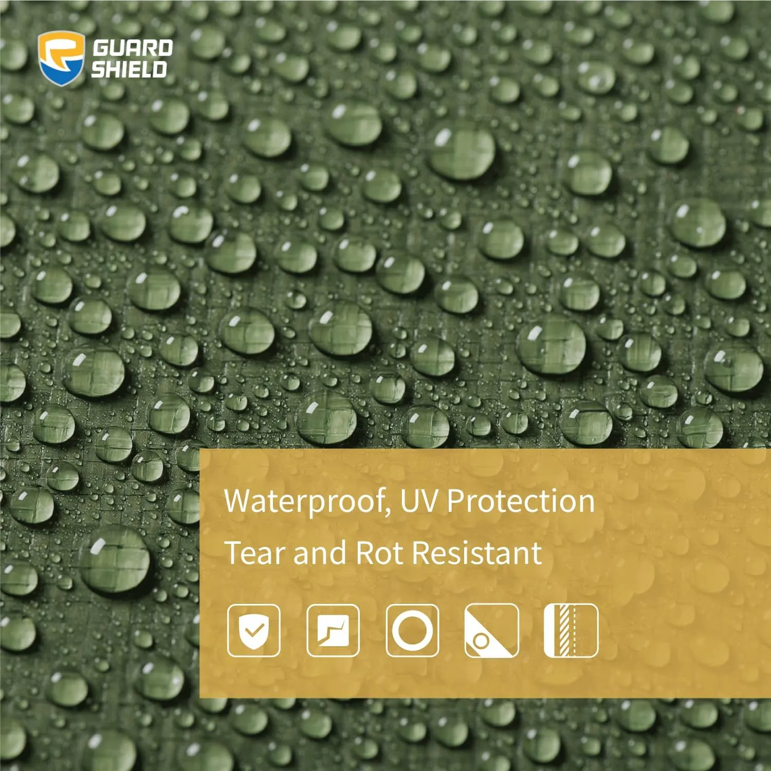 GUARD SHIELD Round Tarp Waterproof Heavy Duty Green 16 Feet Cover Outdoor Inflatable Pool Ground Cloth Tarps for Under Pool