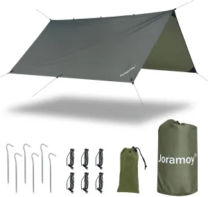 Hammock Rain Fly 10×10FT - Waterproof Camping Tarp Portable Tent Tarp Premium Backpacking Tarp Sheleter with UV Protection Layer for Camping Hiking Outdoor(OdGrreen)