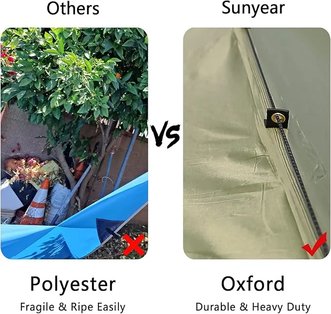 Hammock Rain Fly Tent Tarp Provides Effective Protection Against Rain, Snow. 32ft Long Ridgeline. Big 9.8x9.5ft Durable, Waterproof 210D Oxford. 6 Reflective Guy Lines, 2 Stuff Sacks. Easy Assembly