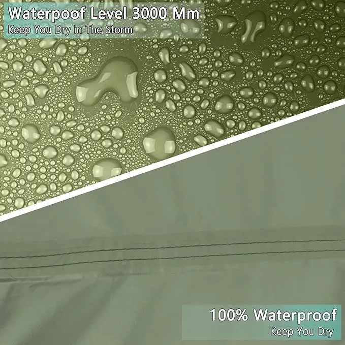 Hammock Rain Fly Tent Tarp Provides Effective Protection Against Rain, Snow. 32ft Long Ridgeline. Big 9.8x9.5ft Durable, Waterproof 210D Oxford. 6 Reflective Guy Lines, 2 Stuff Sacks. Easy Assembly