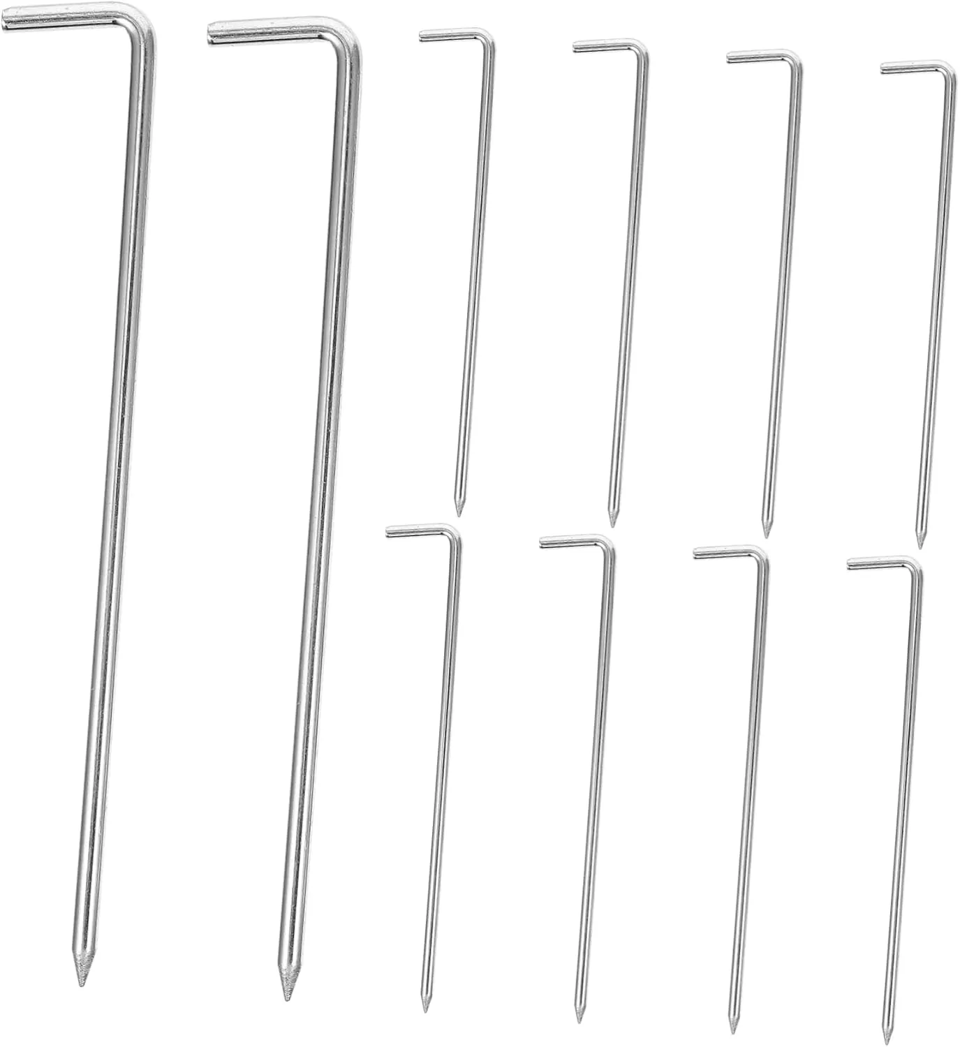 Happyyami 10pcs Galvanized Tent Stakes Metal Camping Pegs for Outdoor Use Ground Anchors for Tents Tarps and Fits Grass and Ice Grounds