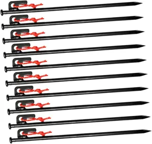 Happyyami 10pcs Heavy Duty Tent Stakes Outdoor Teepee Stakes for Sand Metal Camping Pegs Camping Tarp Tent Garden Stake Tarp Spikes Heavy Duty Outdoor Tent Tarp Stakes Plant Beach 45 Steel