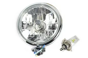 HARLEY 5-3/4 inch Bates Style 6 Volt LED Headlamp Chrome fits 0-  Custom, application