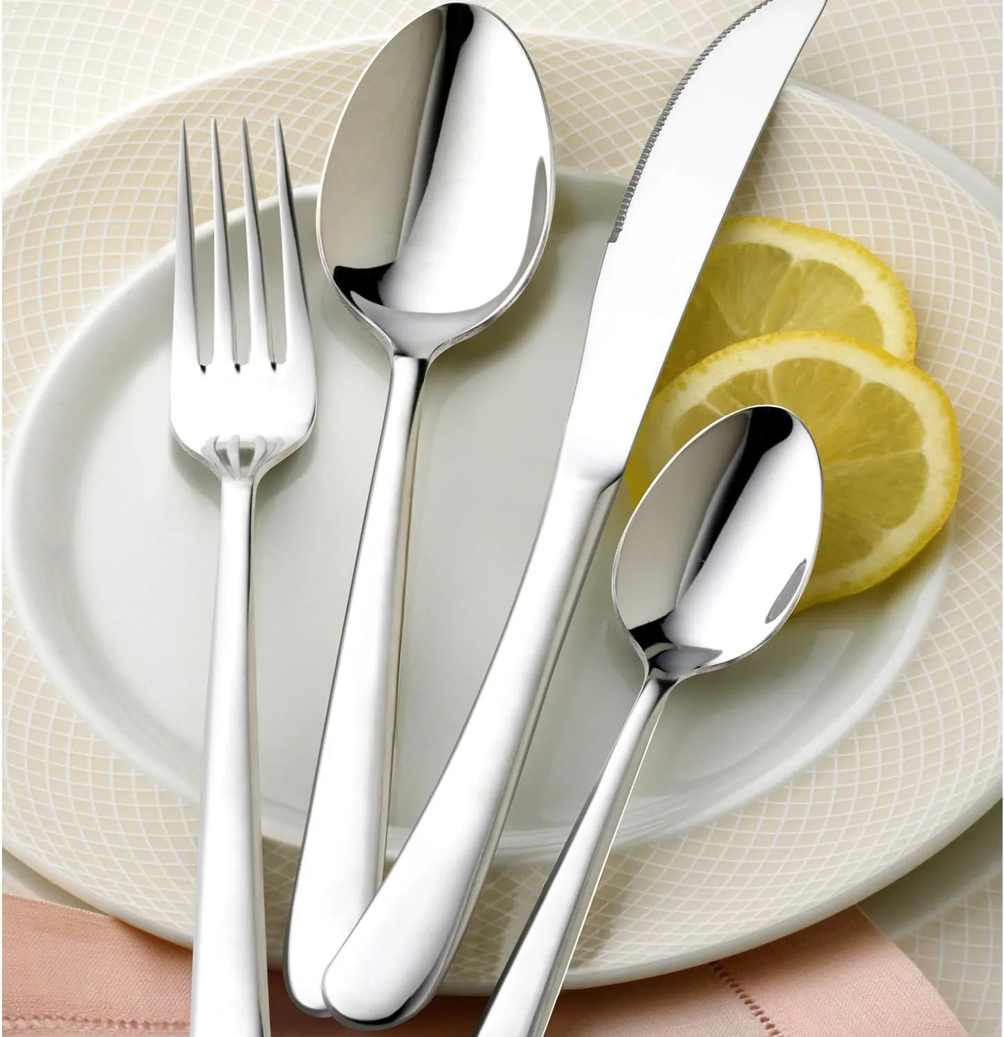 HaWare 40-Piece Heavy Duty Silverware Set, Stainless Steel Solid Flatware Cutlery for 8, Modern & Elegant Design for Home/Hotel/Wedding, Mirror Polished and Dishwasher Safe